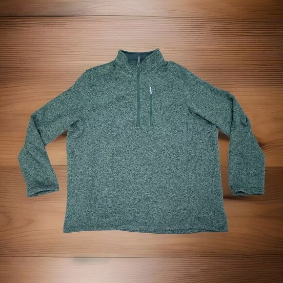 Woolrich Sweater Mens 2XL Green Quarter Zip Long Sleeve Fleece Outdoors Pullover - Picture 1 of 5
